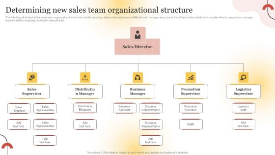 Executing Sales Risk Reduction Plan Determining New Sales Team Organizational Structure Clipart PDF