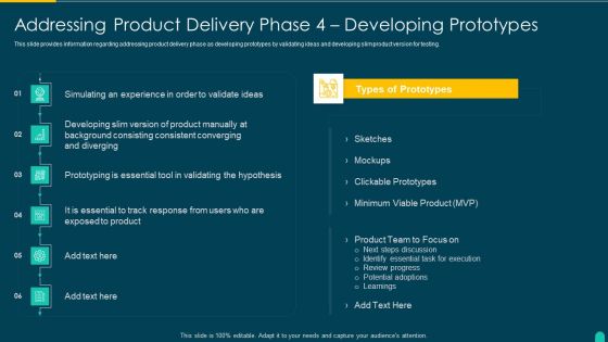 Executing Solution Development Procedure Addressing Product Delivery Phase 4 Developing Prototypes Professional PDF
