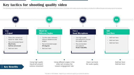 Executing Video Promotional Key Tactics For Shooting Quality Video Brochure PDF Executing Video Promotional Key Tactics For Shooting Quality Video Brochure PDF