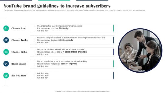 Executing Video Promotional Youtube Brand Guidelines To Increase Subscribers Background PDF