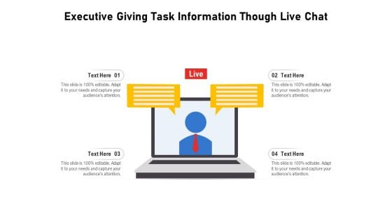 Executive Giving Task Information Though Live Chat Ppt PowerPoint Presentation Gallery Visual Aids PDF