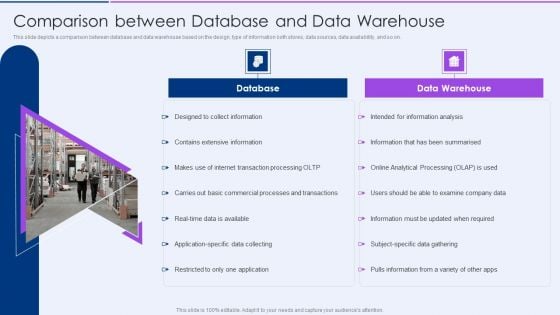 Executive Information Database System Comparison Between Database And Data Warehouse Guidelines PDF