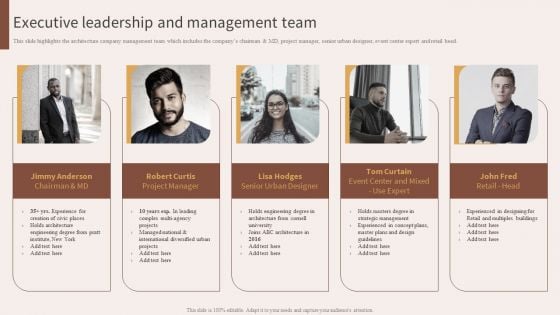 Executive Leadership And Management Team Brochure PDF