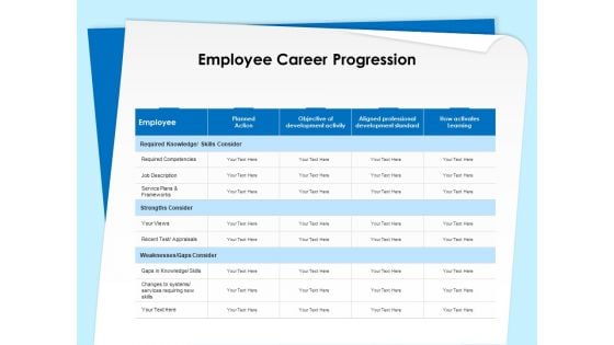 Executive Leadership Programs Employee Career Progression Ppt Slides Visuals PDF