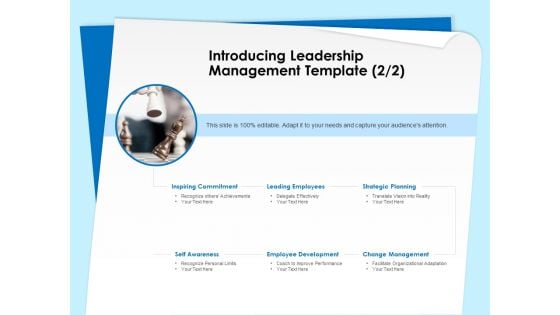 Executive Leadership Programs Introducing Leadership Management Template Commitment Ppt Slides Gridlines PDF