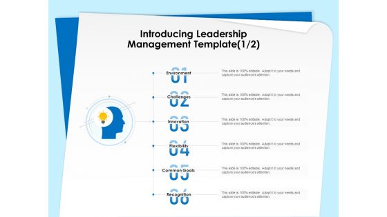 Executive Leadership Programs Introducing Leadership Management Template Innovation Ppt Ideas Visual Aids PDF
