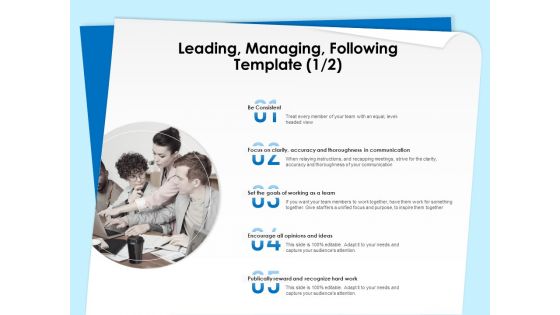 Executive Leadership Programs Leading Managing Following Template Communication Ppt PowerPoint Presentation Gallery Ideas PDF