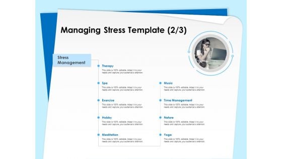 Executive Leadership Programs Managing Stress Template Exercise Ppt PowerPoint Presentation Portfolio Pictures PDF