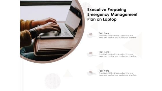 Executive Preparing Emergency Management Plan On Laptop Ppt PowerPoint Presentation Gallery Maker PDF