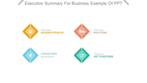 Executive Summary For Business Example Of Ppt