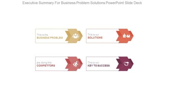 Executive Summary For Business Problem Solutions Powerpoint Slide Deck