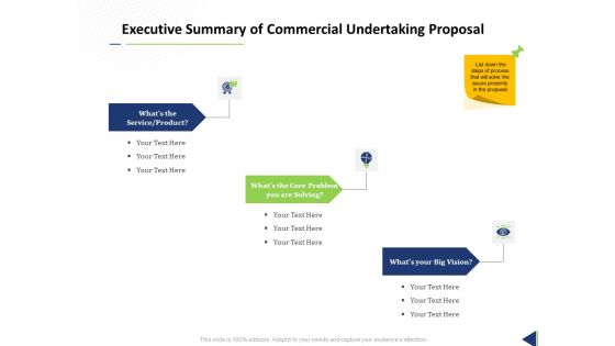 Executive Summary Of Commercial Undertaking Proposal Ppt Show Guide PDF
