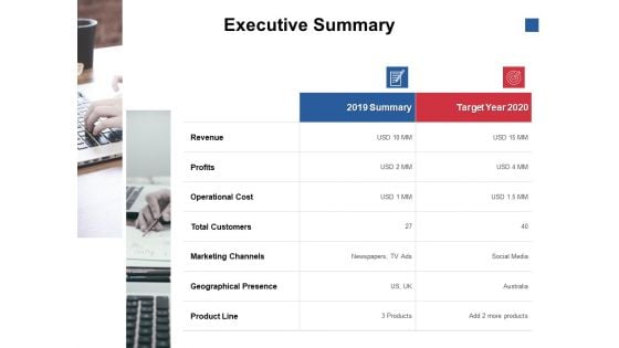 Executive Summary Revenue Ppt PowerPoint Presentation Infographics Slides