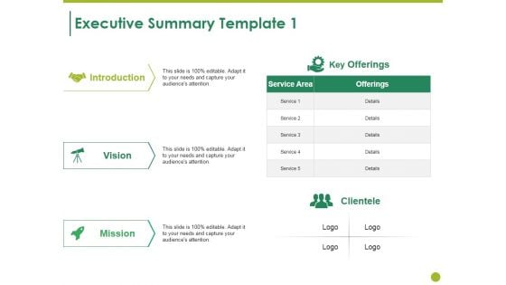 Executive Summary Template 1 Ppt PowerPoint Presentation Show Images
