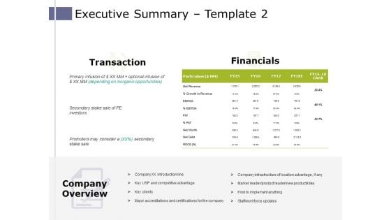 Executive Summary Template 2 Ppt PowerPoint Presentation Professional Microsoft