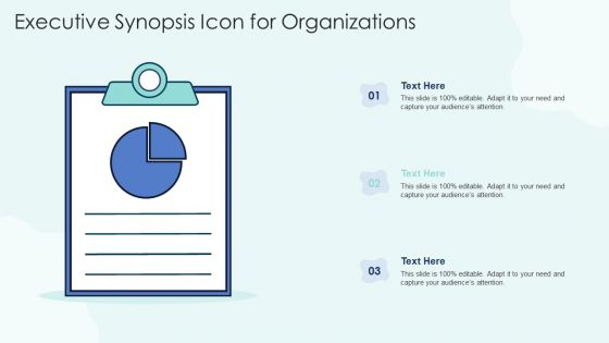 Executive Synopsis Icon For Organizations Structure PDF