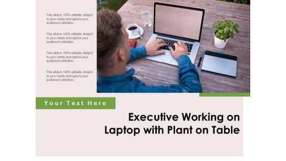 Executive Working On Laptop With Plant On Table Ppt PowerPoint Presentation Ideas Portfolio PDF