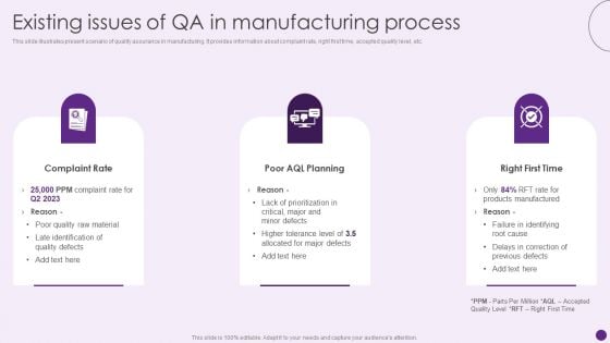 Existing Issues Of Qa In Manufacturing Process Deploying Automation To Enhance Ideas PDF Existing Issues Of Qa In Manufacturing Process Deploying Automation To Enhance Ideas PDF