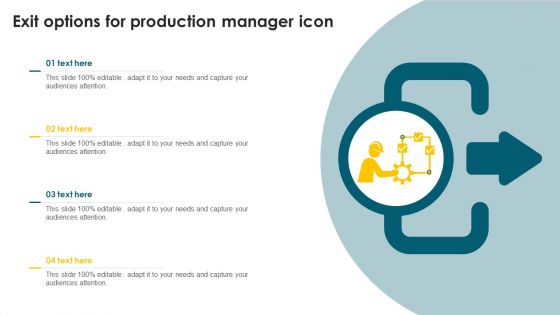 Exit Options For Production Manager Icon Ppt PowerPoint Presentation Gallery Graphic Images PDF