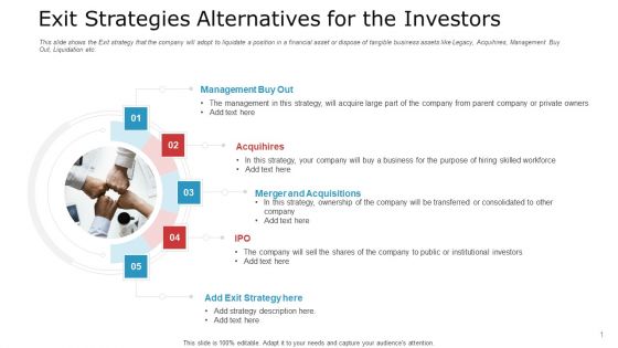 Exit Strategies Alternatives For The Investors Ideas PDF