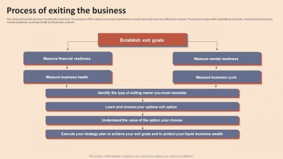 Exit Strategies And Its Implementation In Banking Industry Process Of Exiting The Mockup PDF