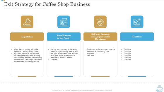 Exit Strategy For Coffee Shop Business Business Plan For Opening A Coffeehouse Ppt Slides Portrait PDF
