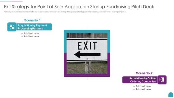 Exit Strategy For Point Of Sale Application Startup Fundraising Pitch Deck Introduction PDF