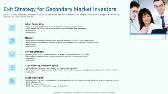 Exit Strategy For Secondary Market Investors Clipart PDF