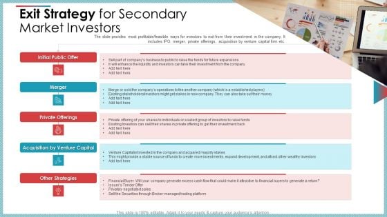 Exit Strategy For Secondary Market Investors Ppt Show Designs Download PDF