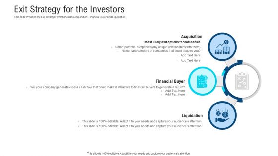 Exit Strategy For The Investors Ppt Infographics Good PDF