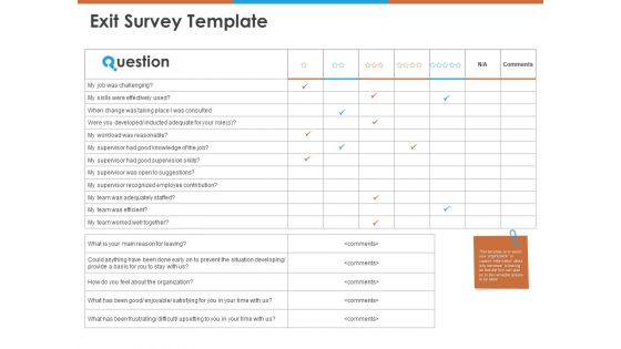 Exit Survey Template Ppt PowerPoint Presentation Slides Information PDF