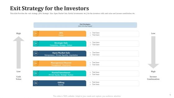 Expand Your Business Through Series B Financing Investor Deck Exit Strategy For The Investors Structure PDF