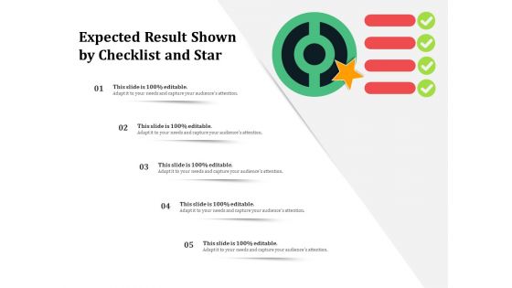 Expected Result Shown By Checklist And Star Ppt PowerPoint Presentation Gallery Graphic Images PDF