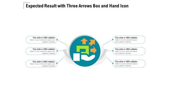 Expected Result With Three Arrows Box And Hand Icon Ppt PowerPoint Presentation Icon Inspiration PDF
