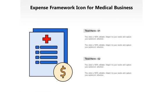 Expense Framework Icon For Medical Business Ppt PowerPoint Presentation Model Files PDF