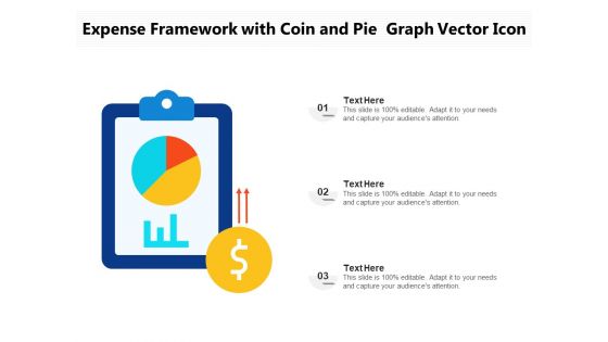 Expense Framework With Coin And Pie Graph Vector Icon Ppt PowerPoint Presentation Infographics Maker PDF