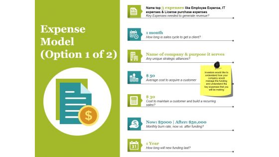 Expense Model Template 1 Ppt PowerPoint Presentation Gallery Clipart