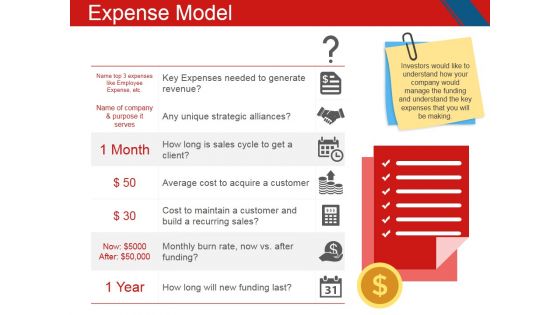 Expense Model Template 1 Ppt PowerPoint Presentation Slides Format Ideas