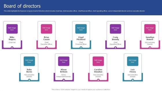 Experian Company Outline Board Of Directors Download PDF