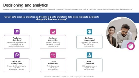 Experian Company Outline Decisioning And Analytics Inspiration PDF