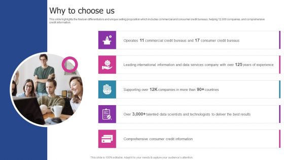 Experian Company Outline Why To Choose Us Pictures PDF