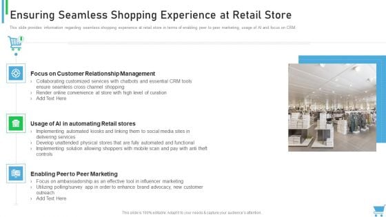 Experiential Retail Plan Ensuring Seamless Shopping Experience At Retail Store Slides PDF