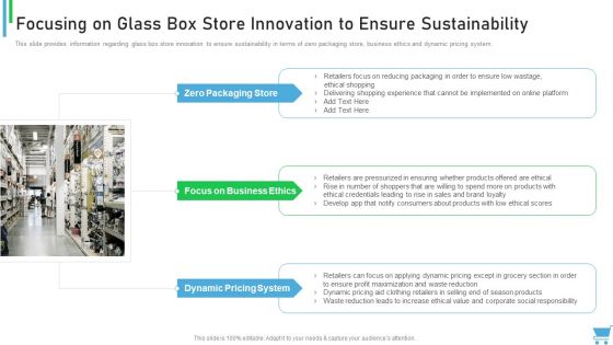 Experiential Retail Plan Focusing On Glass Box Store Innovation To Ensure Sustainability Structure PDF