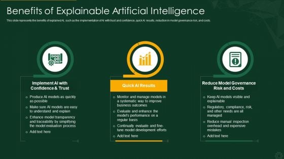 Explainable AI XAI Frameworks IT Benefits Of Explainable Artificial Intelligence Brochure PDF