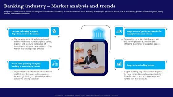 Exploring The Banking Industry A Comprehensive Analysis Banking Industry Market Analysis And Trends Background PDF