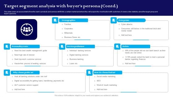 Exploring The Banking Industry A Comprehensive Analysis Target Segment Analysis With Buyers Persona Template PDF