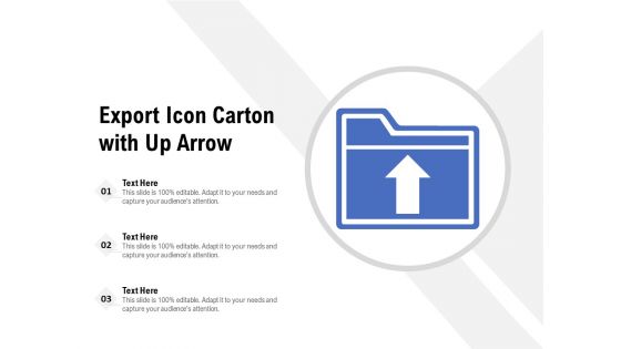Export Icon Carton With Up Arrow Ppt PowerPoint Presentation File Clipart PDF