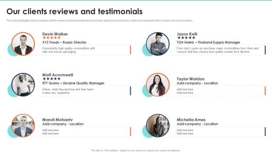 Export Management Company Profile Our Clients Reviews And Testimonials Structure PDF Export Management Company Profile Our Clients Reviews And Testimonials Structure PDF