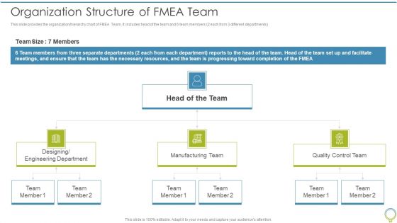 FMEA To Determine Potential Organization Structure Of Fmea Team Template PDF FMEA To Determine Potential Organization Structure Of Fmea Team Template PDF