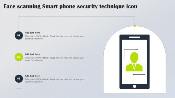 Face Scanning Smart Phone Security Technique Icon Brochure PDF